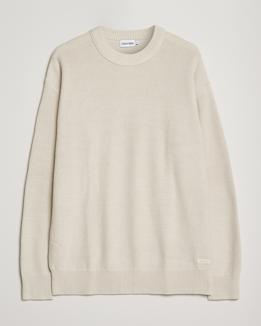 Hombres | Jerséis y prendas de punto | Calvin Klein | Texture Knitted Sweater Stony Beige