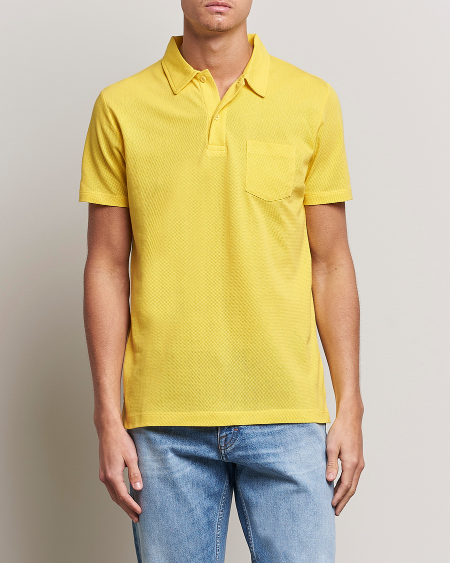 Hombres | Mid Season Sale | Sunspel | Riviera Polo Shirt Empire Yellow