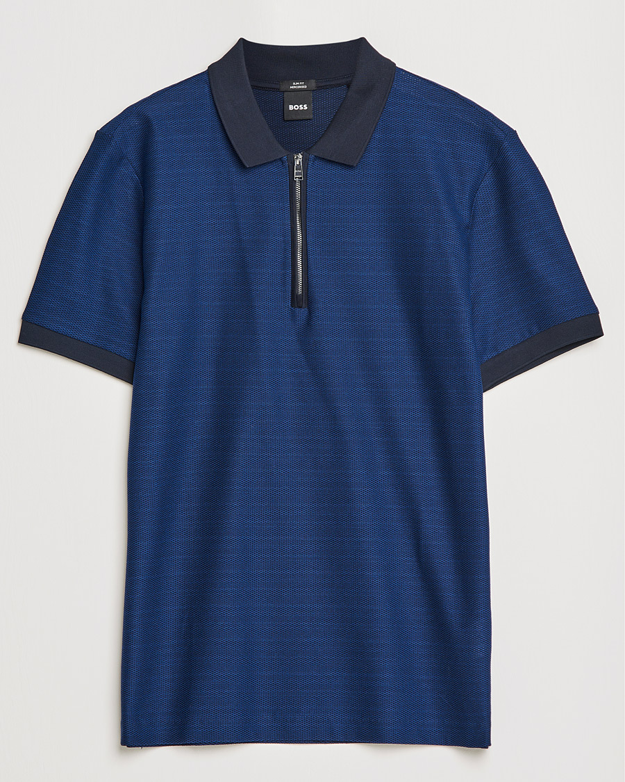 Hombres | Polos | BOSS BLACK | Polston Half-Zip Polo Dark Blue