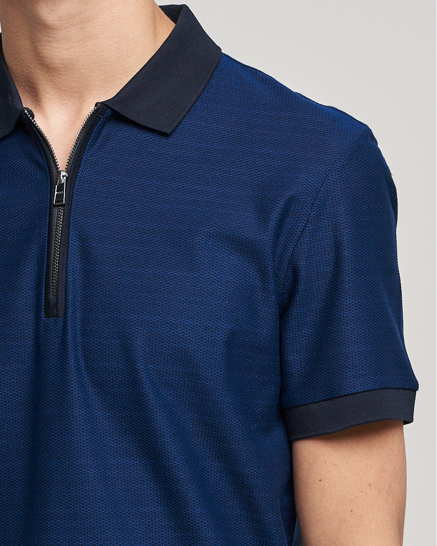 Hombres | Polos | BOSS BLACK | Polston Half-Zip Polo Dark Blue