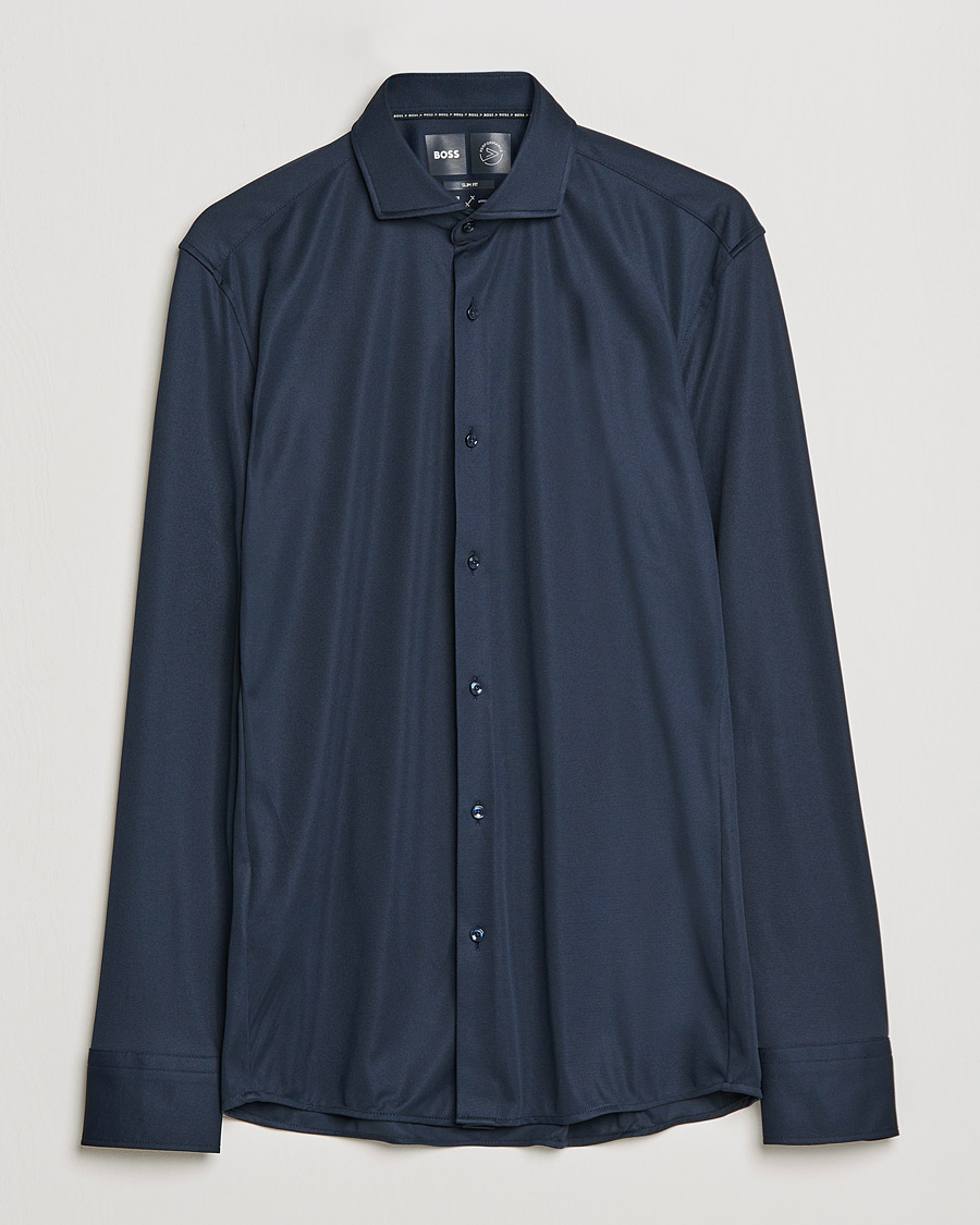 Hombres | Camisas | BOSS BLACK | Hank Performance Stretch Shirt Navy