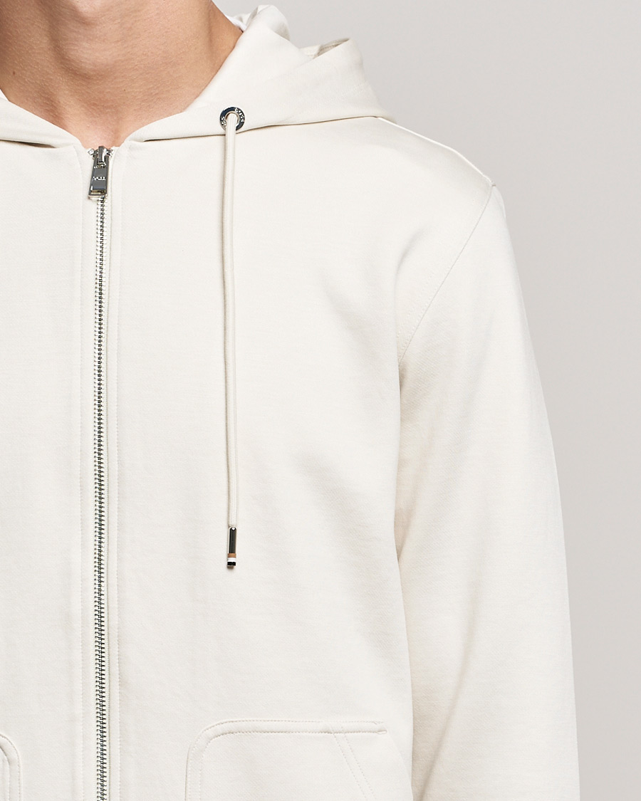 Hombres | Jerséis y prendas de punto | BOSS BLACK | Tailored Smith Full Zip Hoodie Open White