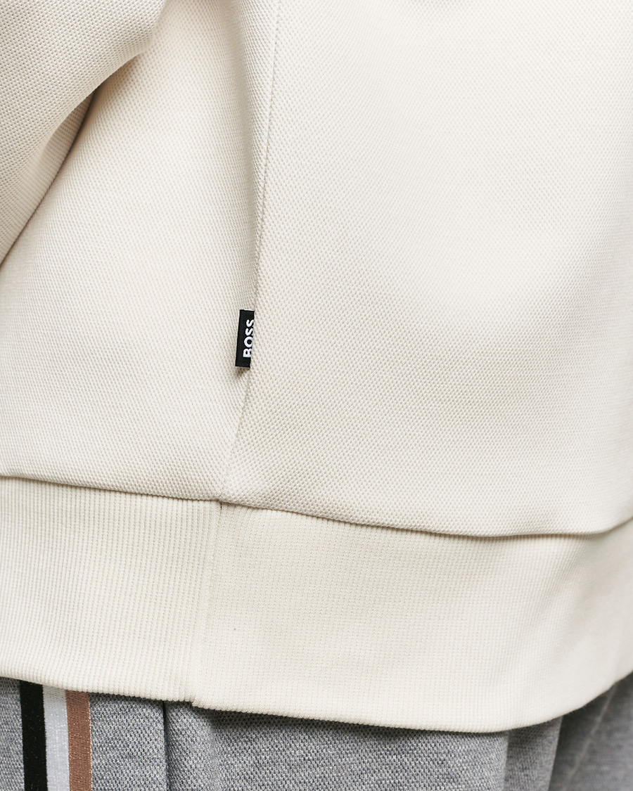 Hombres | Jerséis y prendas de punto | BOSS BLACK | Stadler Logo Crew Neck Sweatshirt Open White