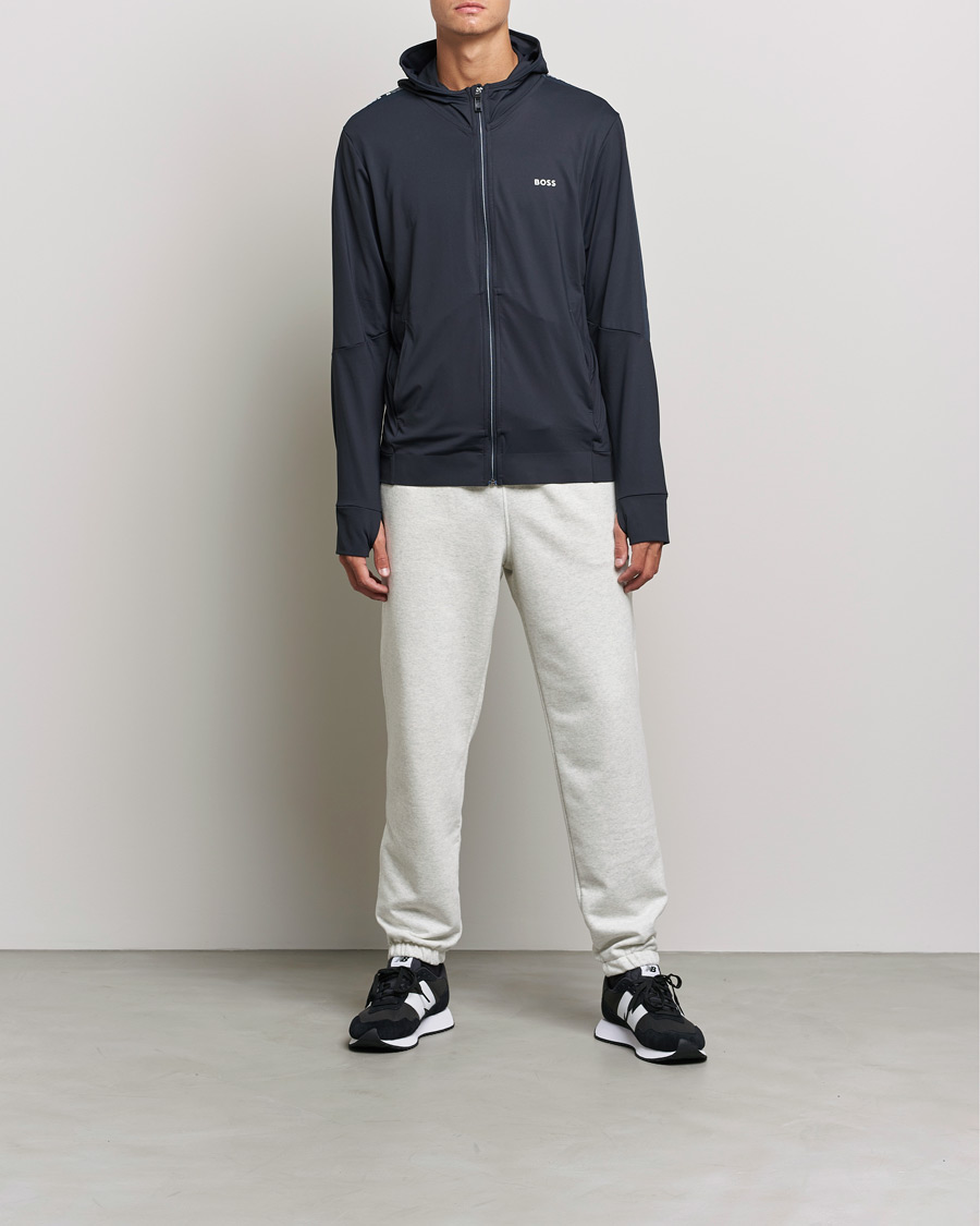 Hombres | Jerséis y prendas de punto | BOSS GREEN | Sicon Gym Full Zip Hoodie Dark Blue