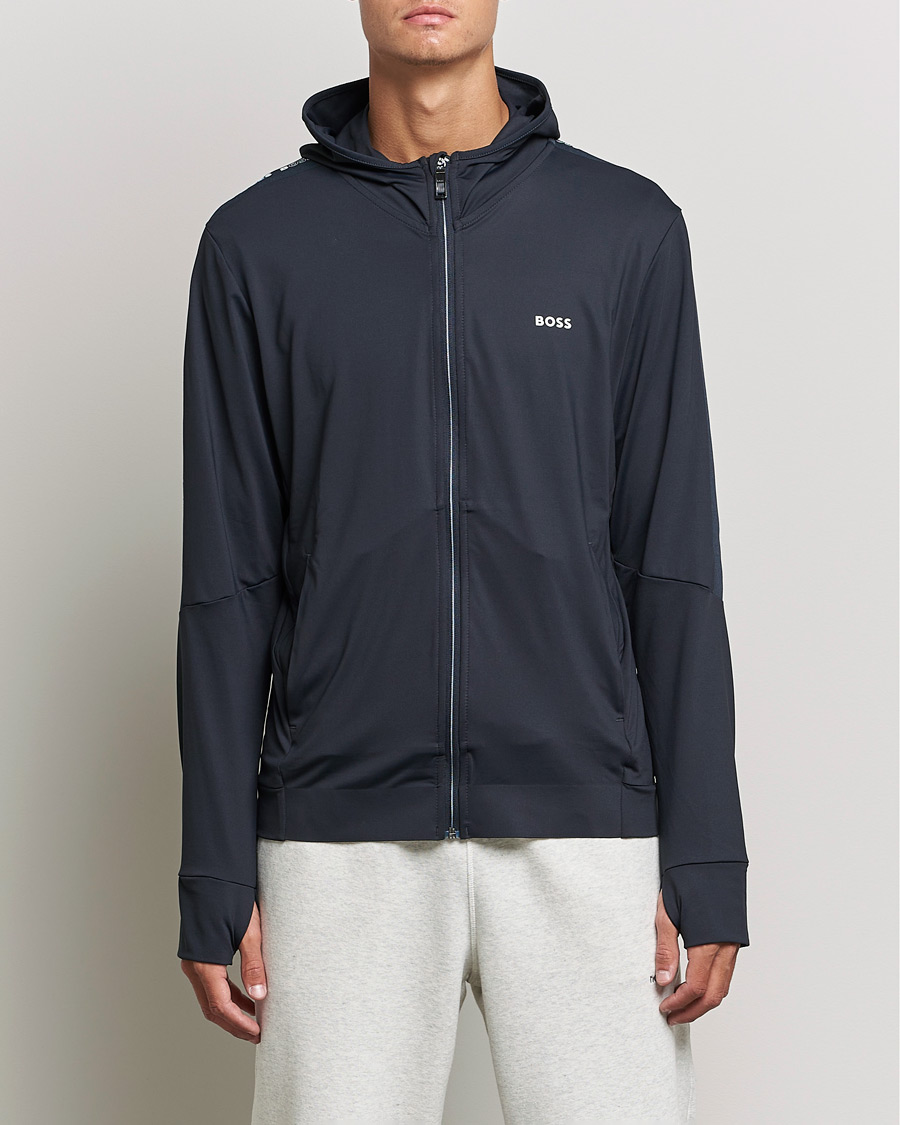 Hombres | Jerséis y prendas de punto | BOSS GREEN | Sicon Gym Full Zip Hoodie Dark Blue