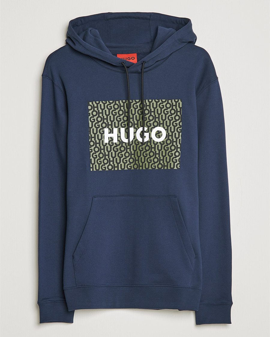 Hombres | Jerséis y prendas de punto | HUGO | Dreeman Monogram Logo Hoodie Dark Blue