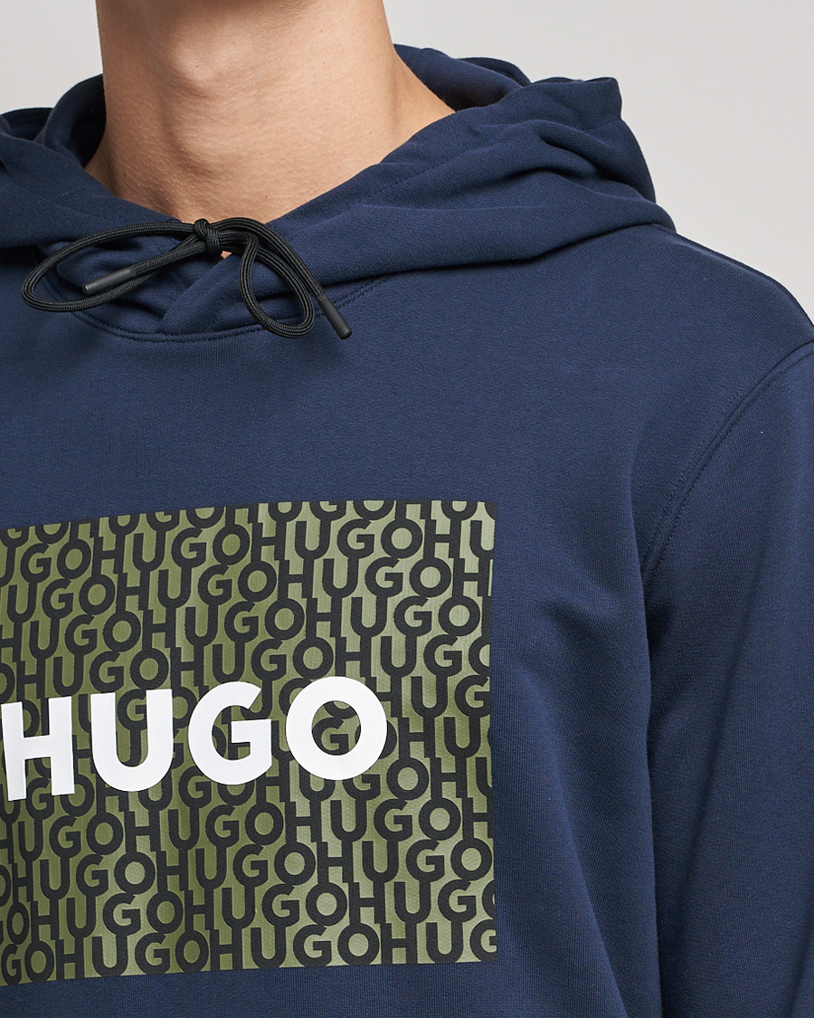 Hombres | Jerséis y prendas de punto | HUGO | Dreeman Monogram Logo Hoodie Dark Blue