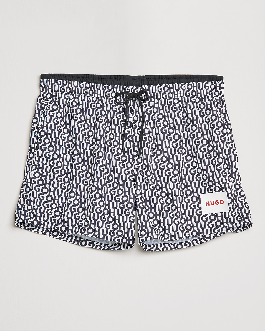 Hombres | Bañadores | HUGO | Jago Monogram Logo Swimshorts White