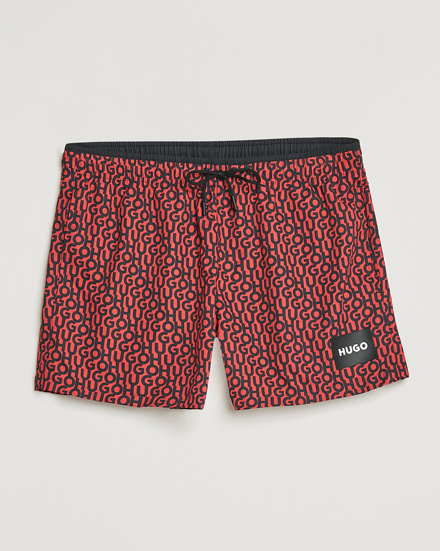Hombres | Bañadores | HUGO | Jago Monogram Logo Swimshorts Red