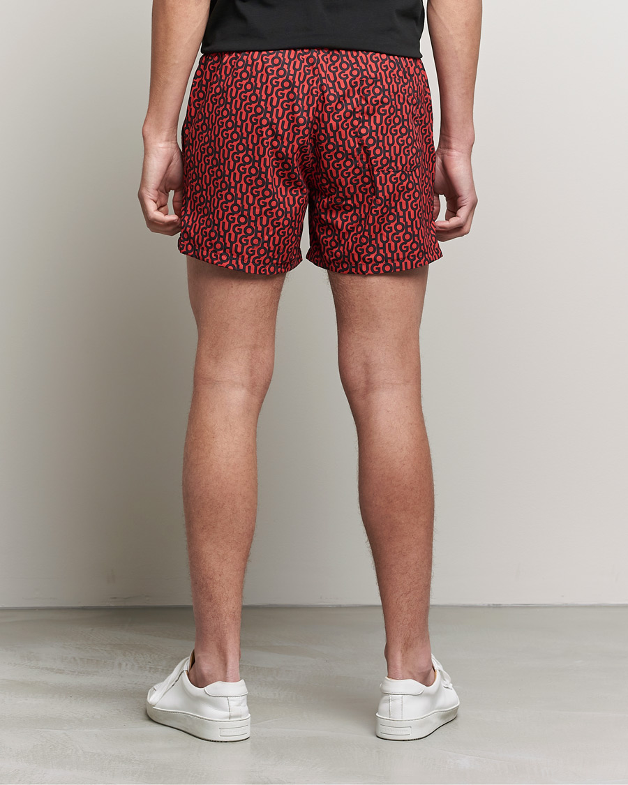 Hombres | Bañadores | HUGO | Jago Monogram Logo Swimshorts Red