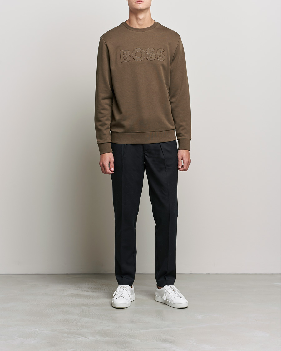 Hombres | Jerséis y prendas de punto | BOSS ORANGE | Welogocrew Sweatshirt Dark Green