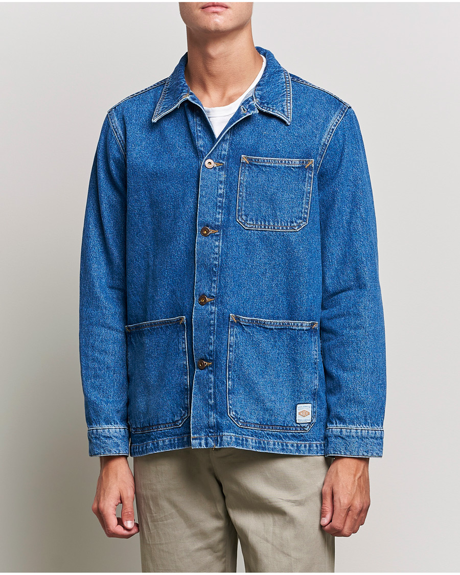 Hombres | Camisas | Nudie Jeans | Barney Worker Denim Overshirt 90s Blue Denim
