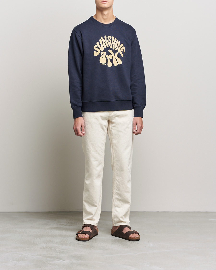 Hombres | Jerséis y prendas de punto | Nudie Jeans | Frasse Sunshine Ark Sweatshirt Navy