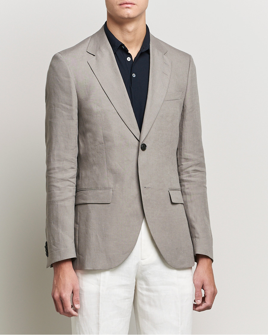Hombres | Blazers | Tiger of Sweden | Jamonte Linen Blazer Lead Grey