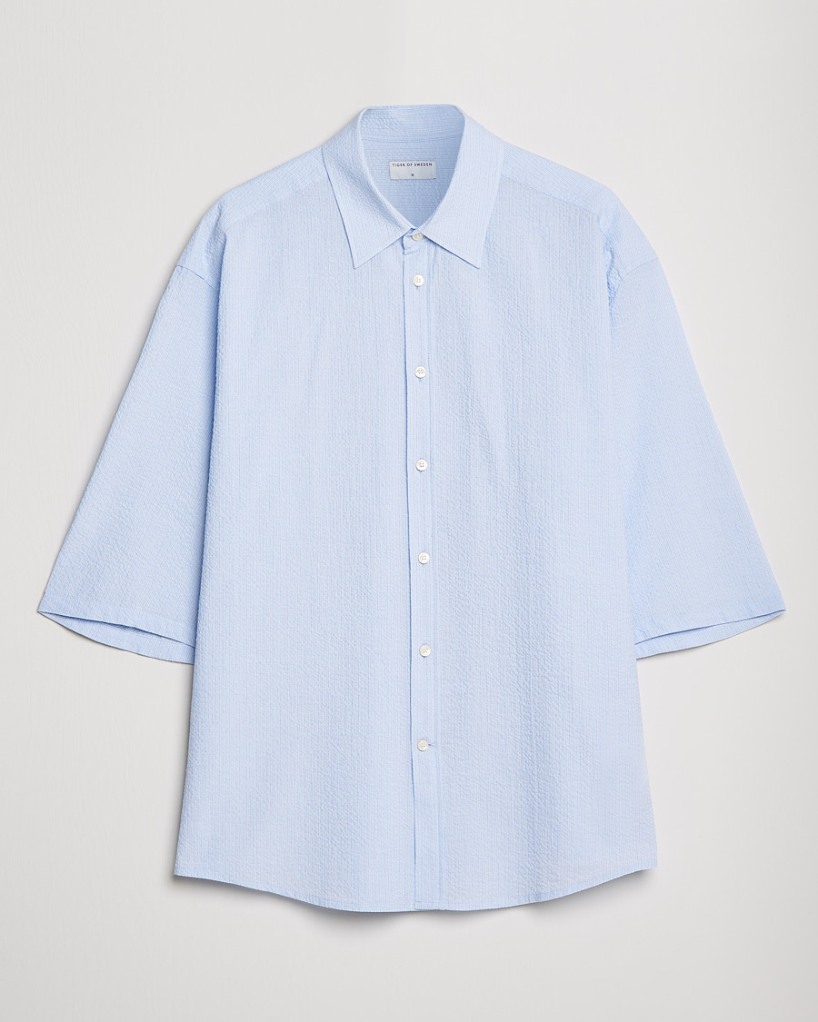 Hombres | Camisas | Tiger of Sweden | Kevin Short Sleeve Shirt Light blue
