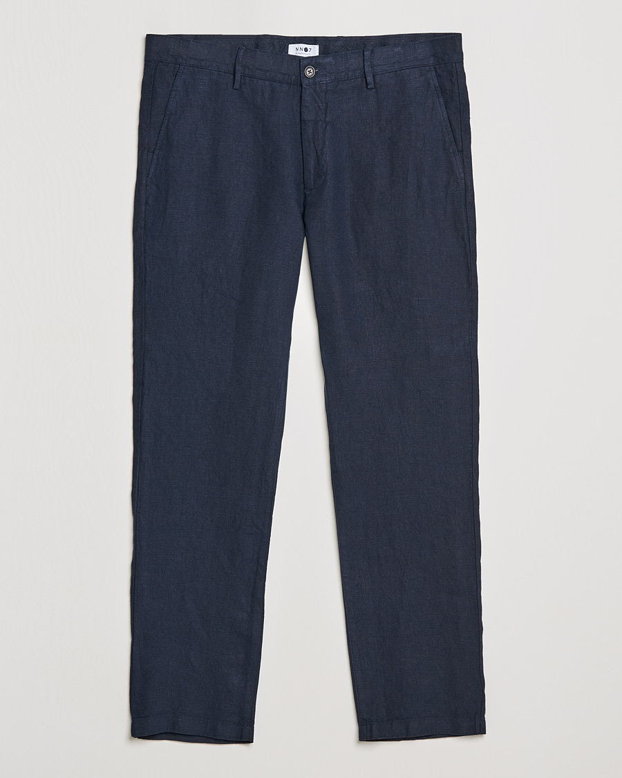 Hombres | Pantalones | NN07 | Karl Linen Trousers Navy