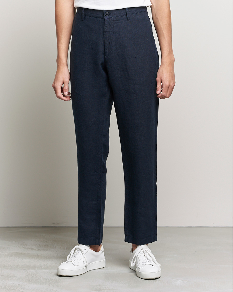 Hombres | Pantalones | NN07 | Karl Linen Trousers Navy