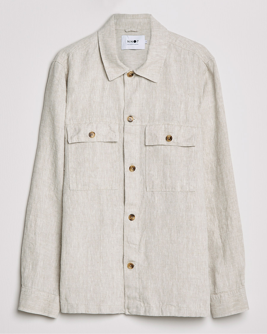 Hombres | Camisas | NN07 | Wilas Linen Overshirt Oat