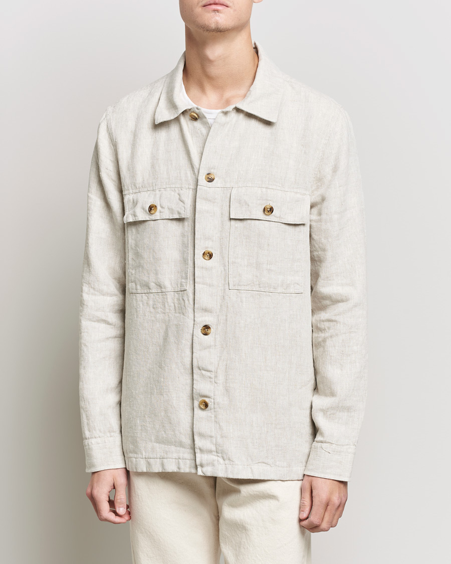 Hombres | Camisas | NN07 | Wilas Linen Overshirt Oat