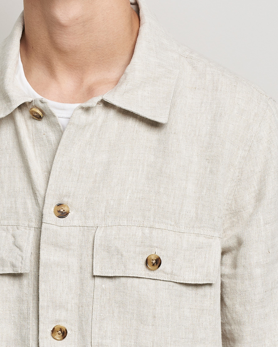 Hombres | Camisas | NN07 | Wilas Linen Overshirt Oat