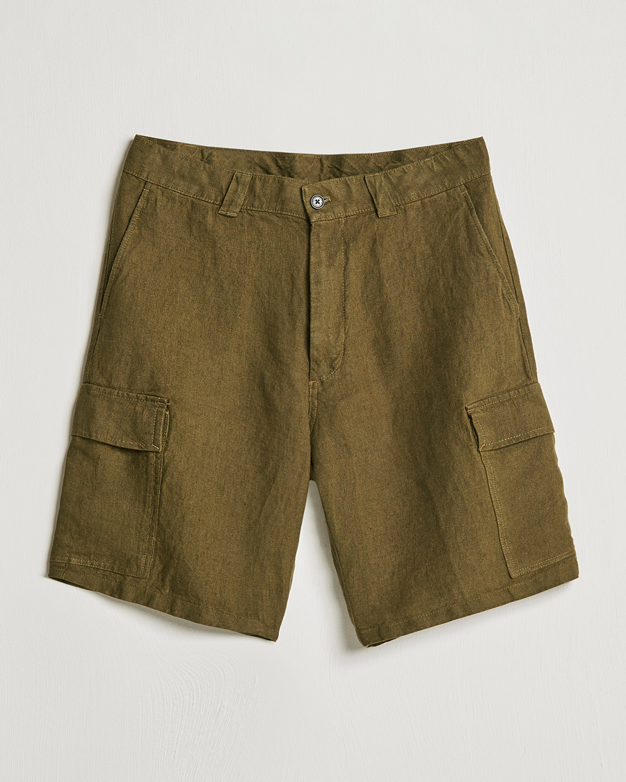 Hombres | Pantalones cortos | NN07 | Arnie Cargo Linen Shorts Dark Olive