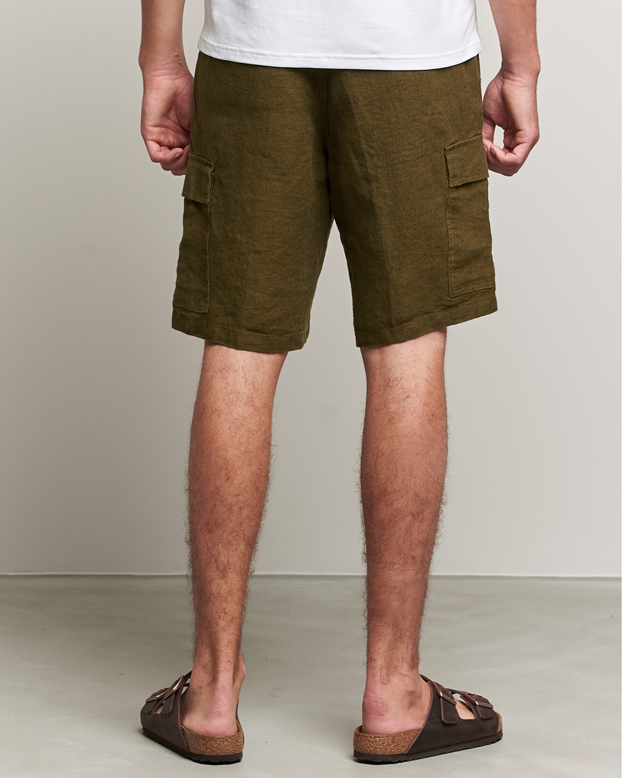 Hombres | Pantalones cortos | NN07 | Arnie Cargo Linen Shorts Dark Olive