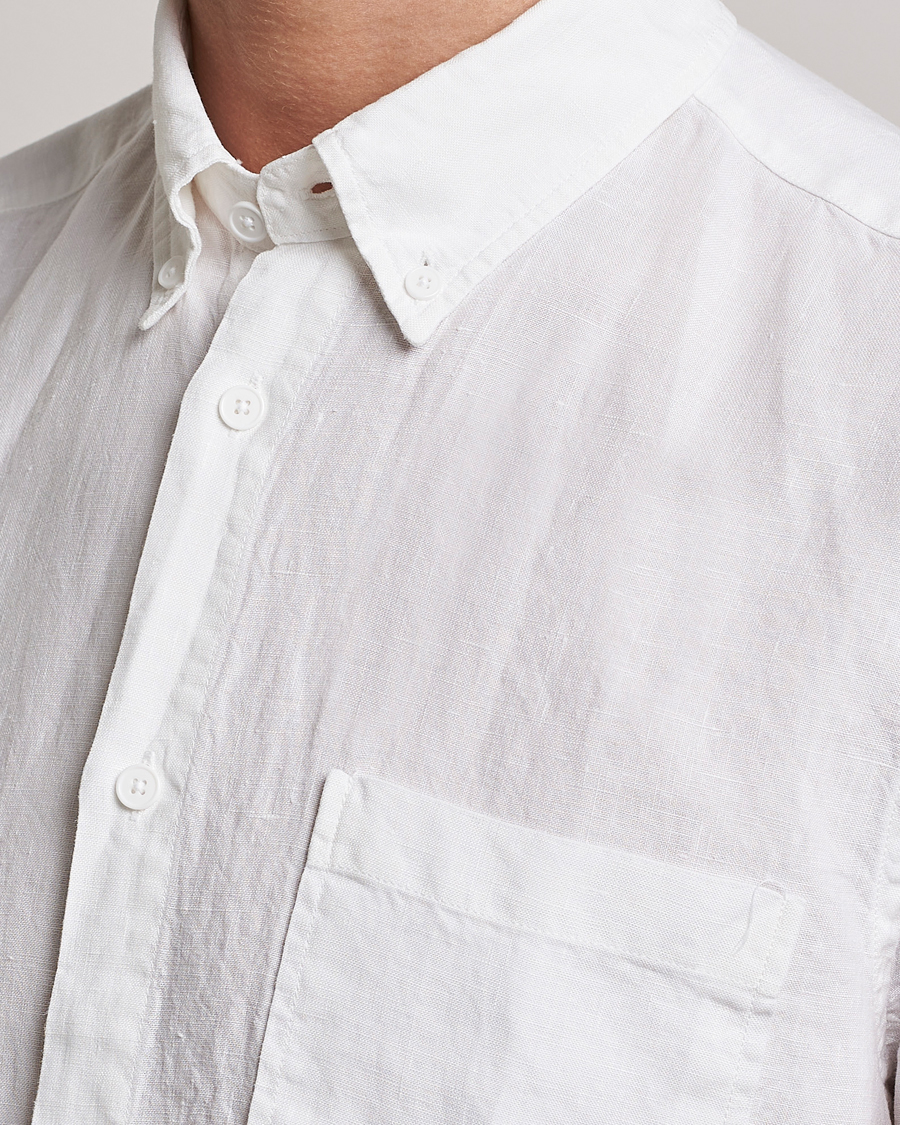 Hombres | Camisas | NN07 | Arne Linen Short Sleeve Shirt White