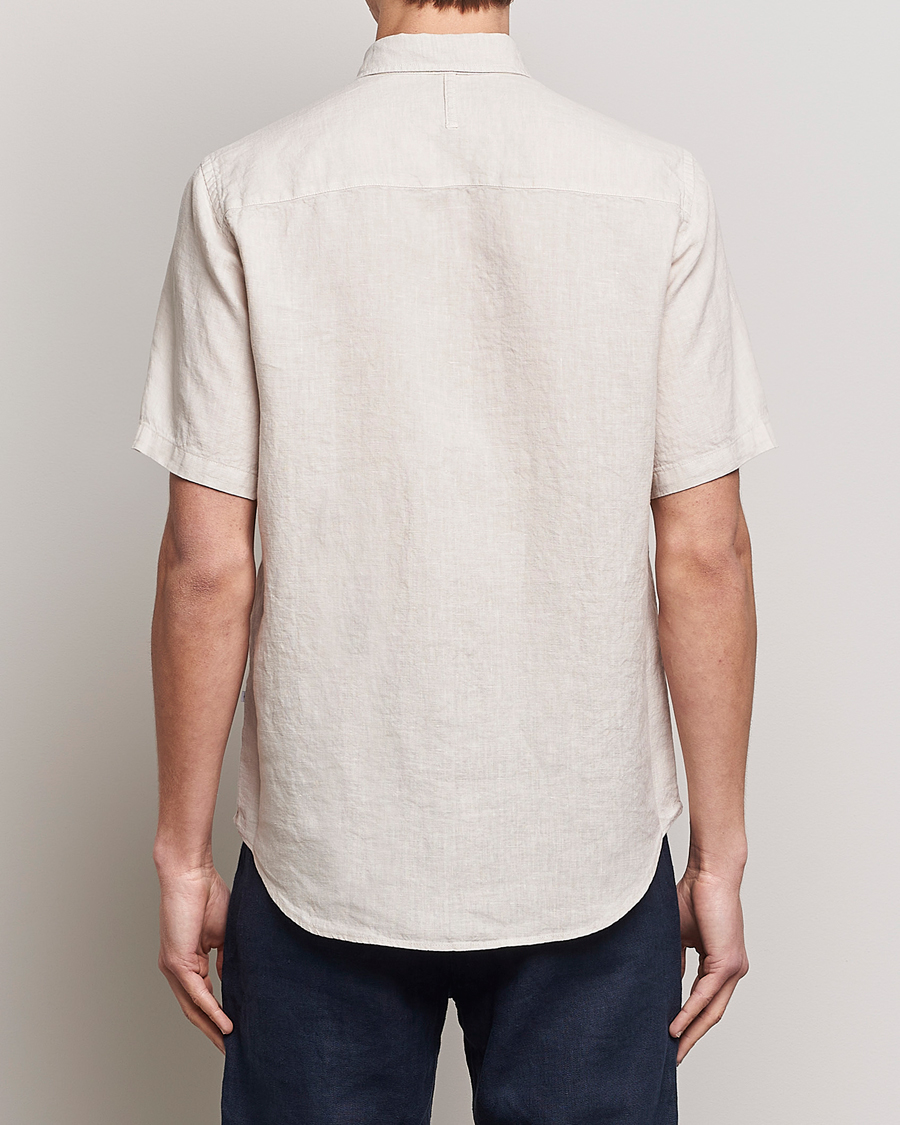 Hombres | Camisas | NN07 | Arne Linen Short Sleeve Shirt Oat