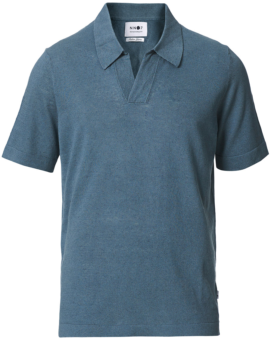 Hombres | Polos | NN07 | Ryan Cotton/Linen Polo Dust Blue