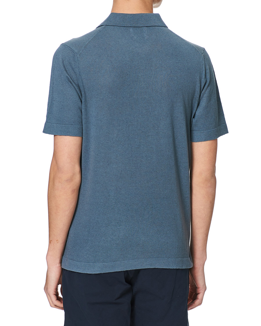 Hombres | Polos | NN07 | Ryan Cotton/Linen Polo Dust Blue