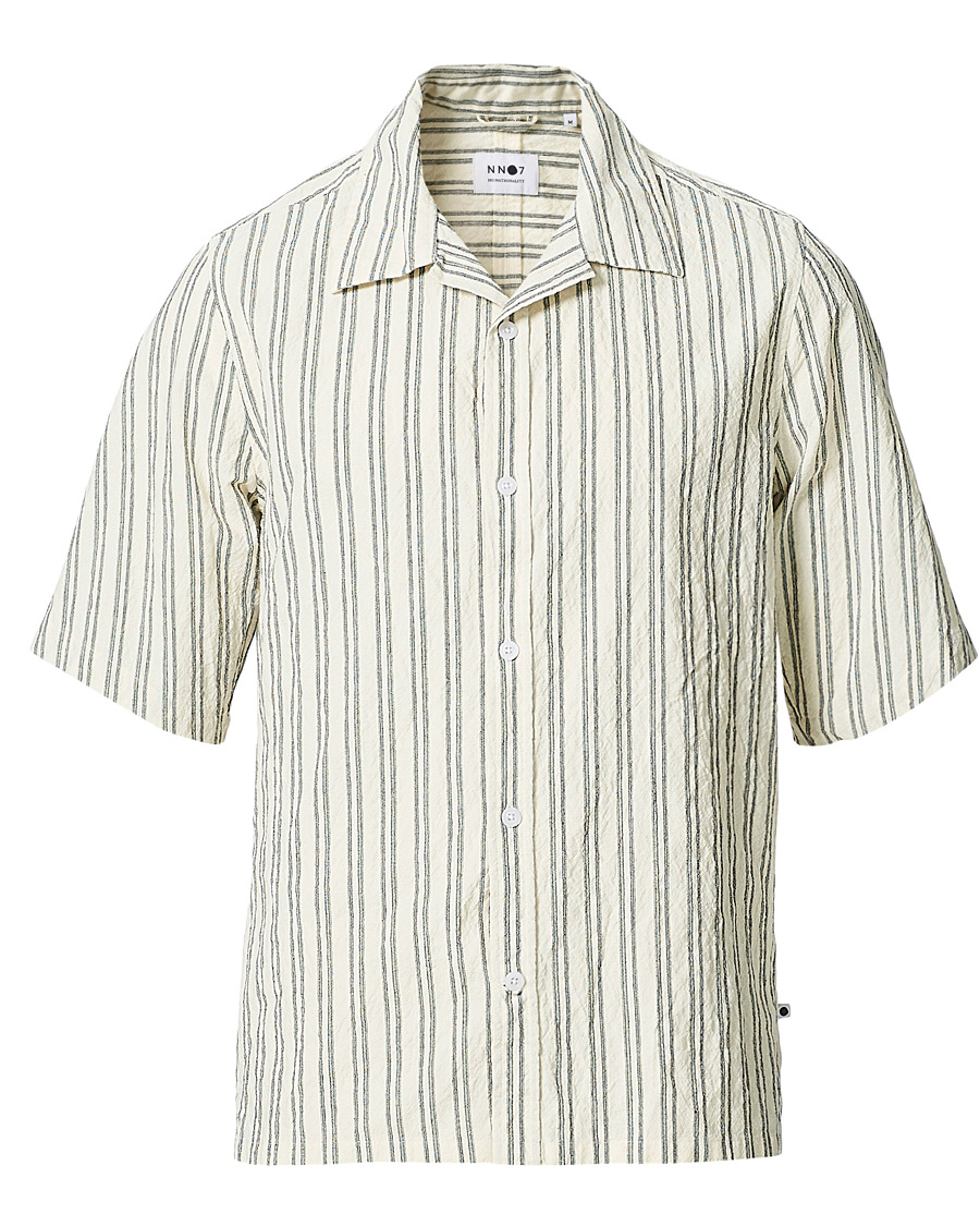 Hombres | Camisas | NN07 | Ole Short Sleeve Striped Shirt White/Black