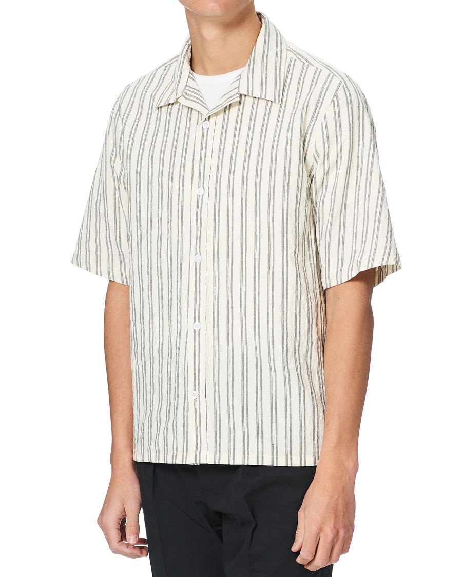 Hombres | Camisas | NN07 | Ole Short Sleeve Striped Shirt White/Black