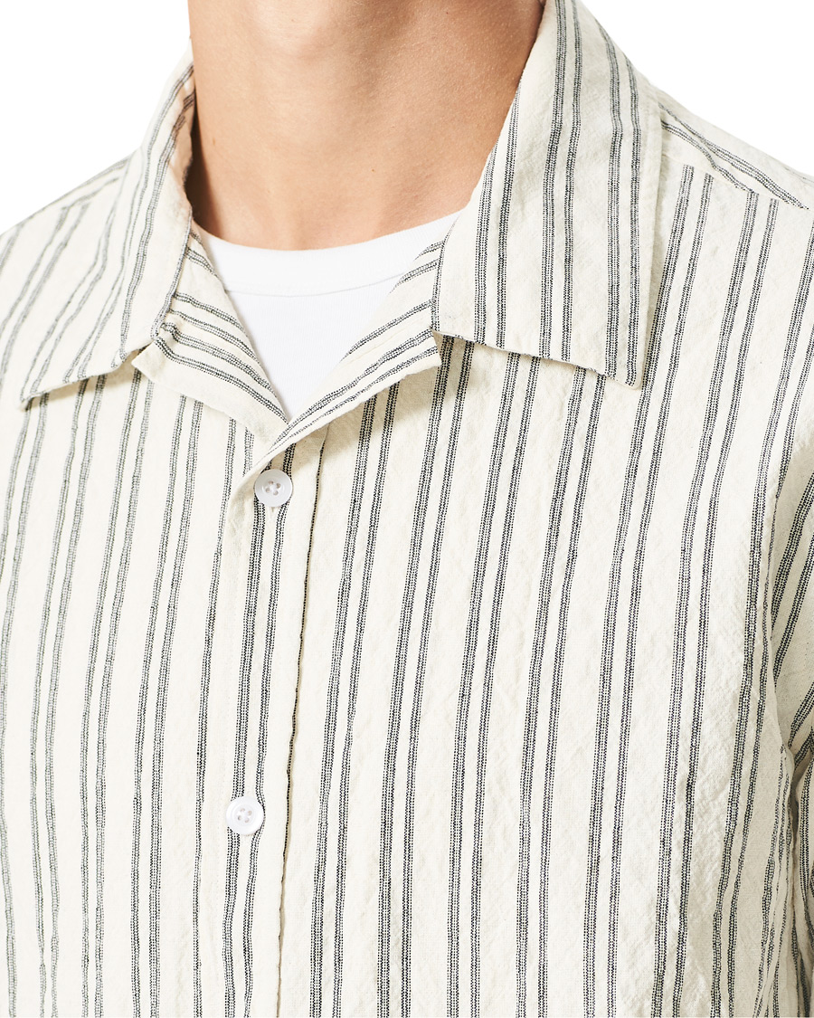 Hombres | Camisas | NN07 | Ole Short Sleeve Striped Shirt White/Black