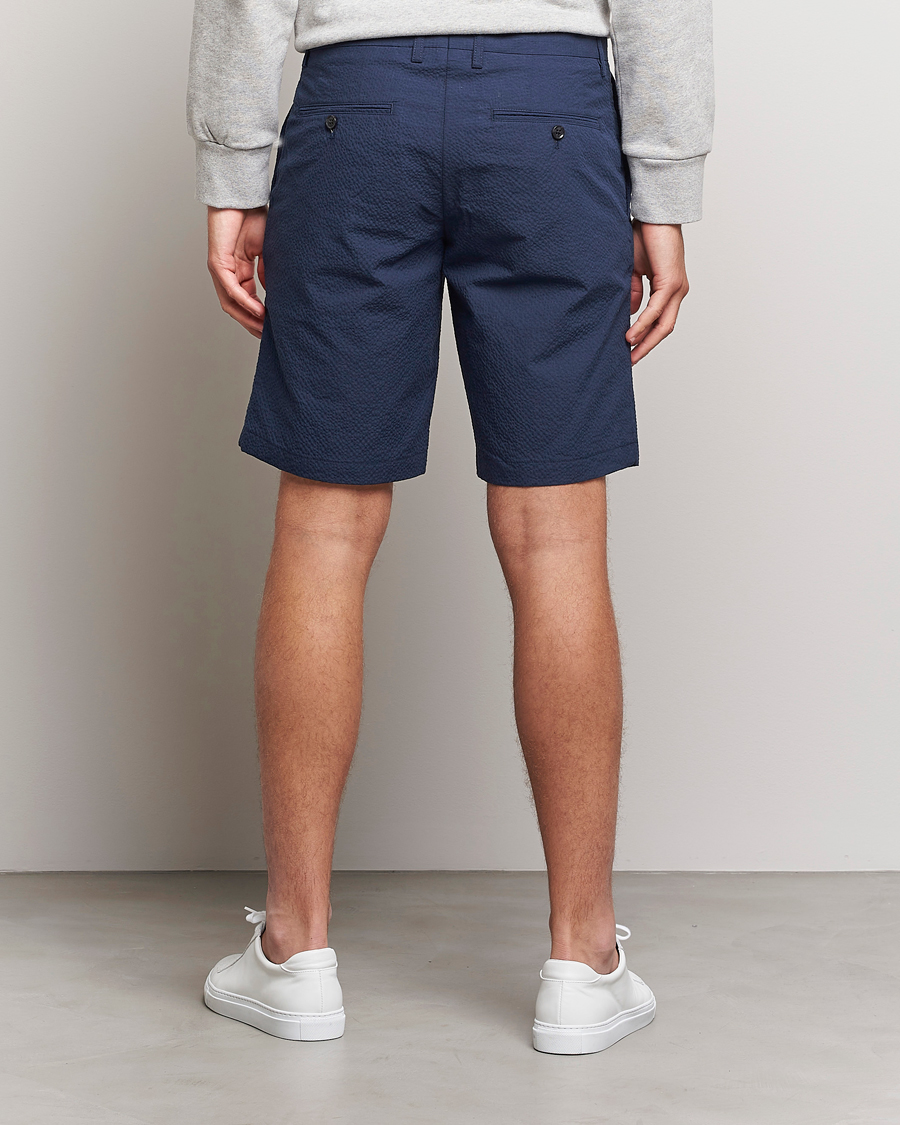 Hombres | Pantalones cortos | J.Lindeberg | Nathan Seersucker Shorts Navy
