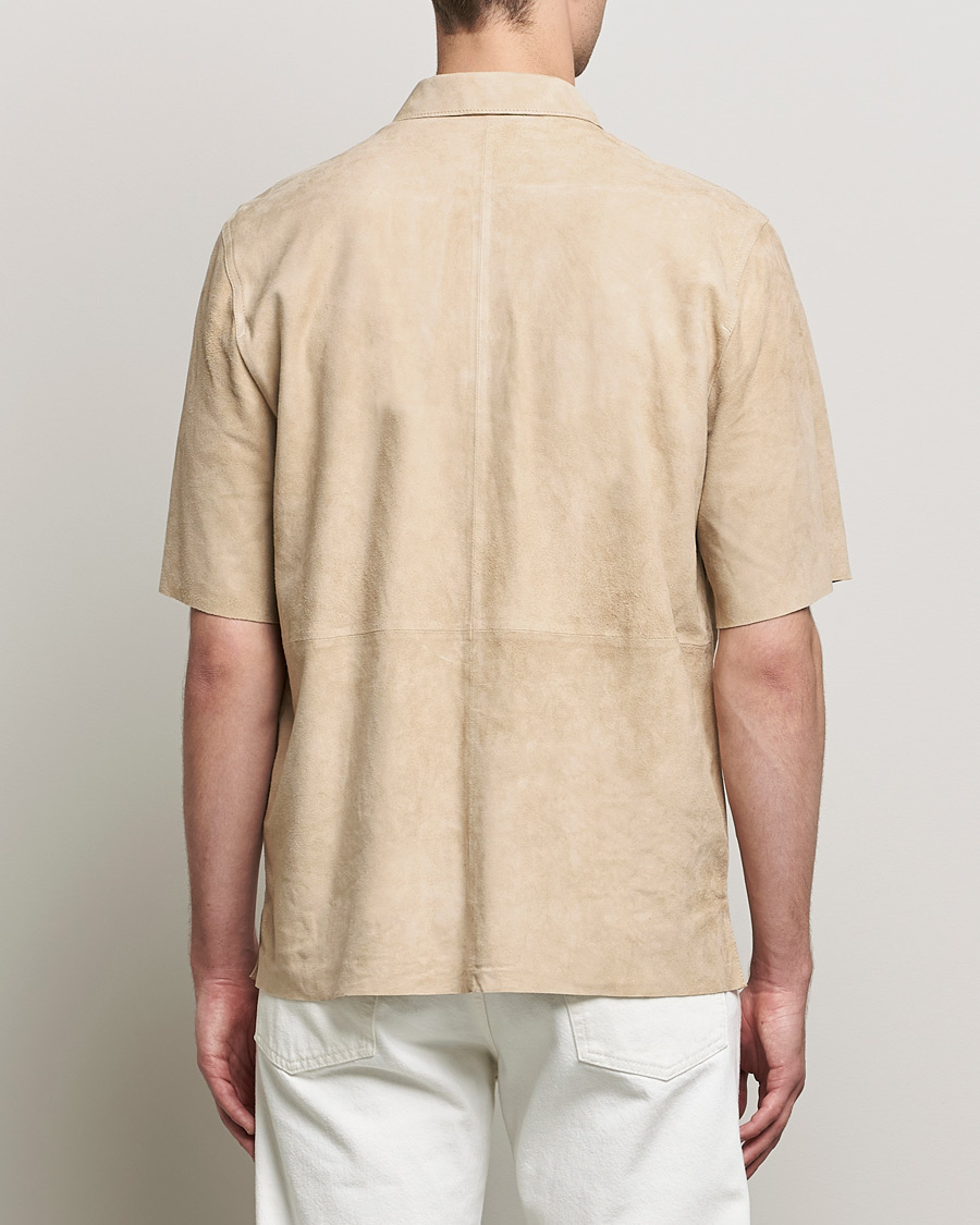 Hombres | Camisas | J.Lindeberg | Shorty Short Sleeve Suede Shirt Safari Beige