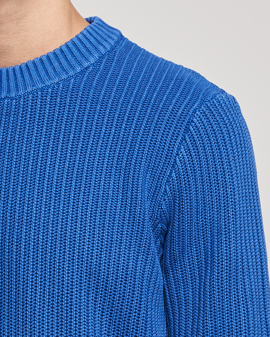 Hombres | Jerséis y prendas de punto | J.Lindeberg | Coy Summer Structure Organic Cotton Sweater Royal Blue
