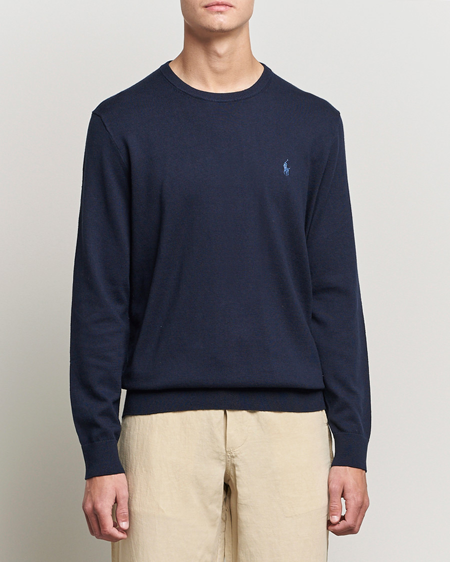Hombres | Jerséis y prendas de punto | Polo Ralph Lauren | Cotton/Cashmere Crew Neck Pullover Hunter Navy