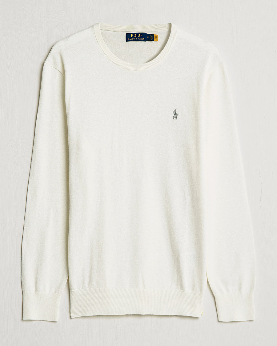 Hombres | Jerséis y prendas de punto | Polo Ralph Lauren | Cotton/Cashmere Crew Neck Pullover Deckwash White
