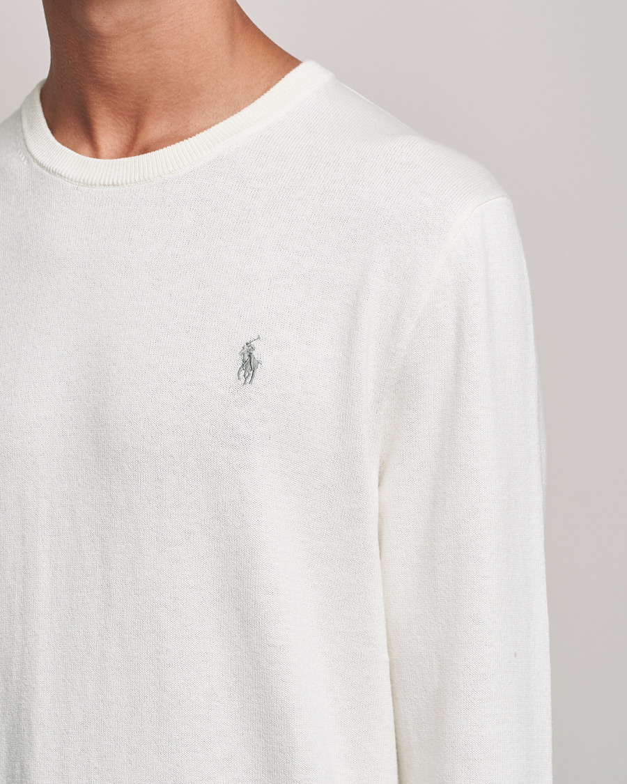 Hombres | Jerséis y prendas de punto | Polo Ralph Lauren | Cotton/Cashmere Crew Neck Pullover Deckwash White