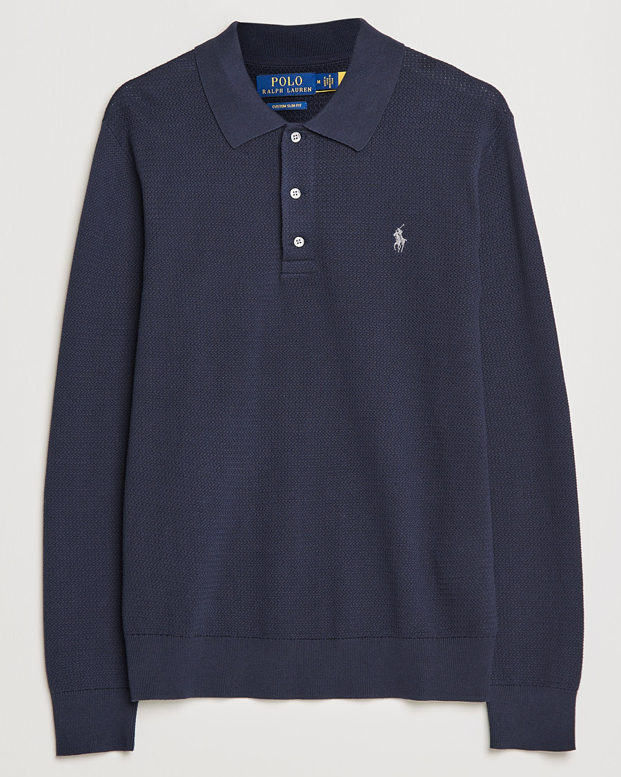 Hombres | Jerséis y prendas de punto | Polo Ralph Lauren | Textured Knitted Polo Navy