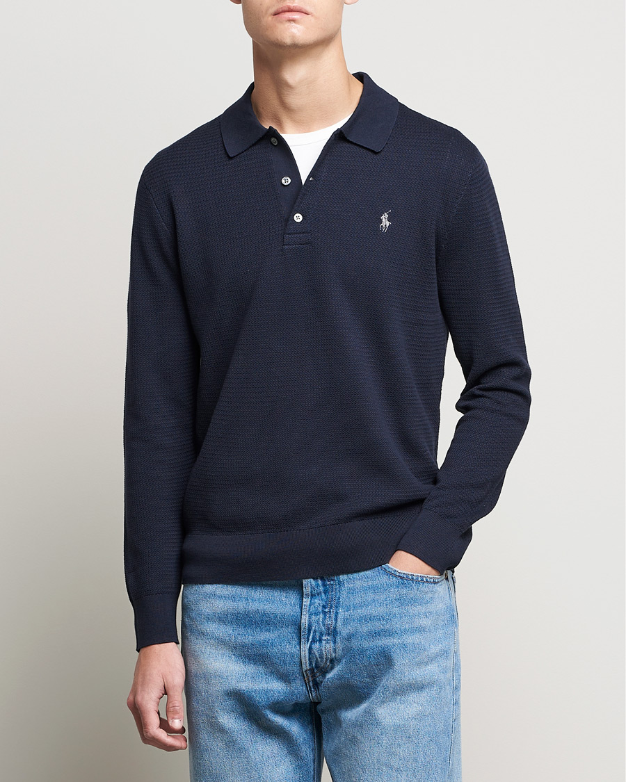Hombres | Jerséis y prendas de punto | Polo Ralph Lauren | Textured Knitted Polo Navy