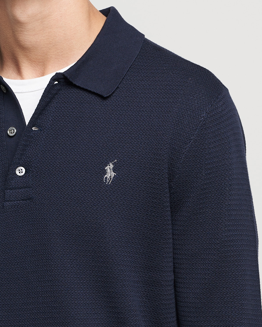Hombres | Jerséis y prendas de punto | Polo Ralph Lauren | Textured Knitted Polo Navy