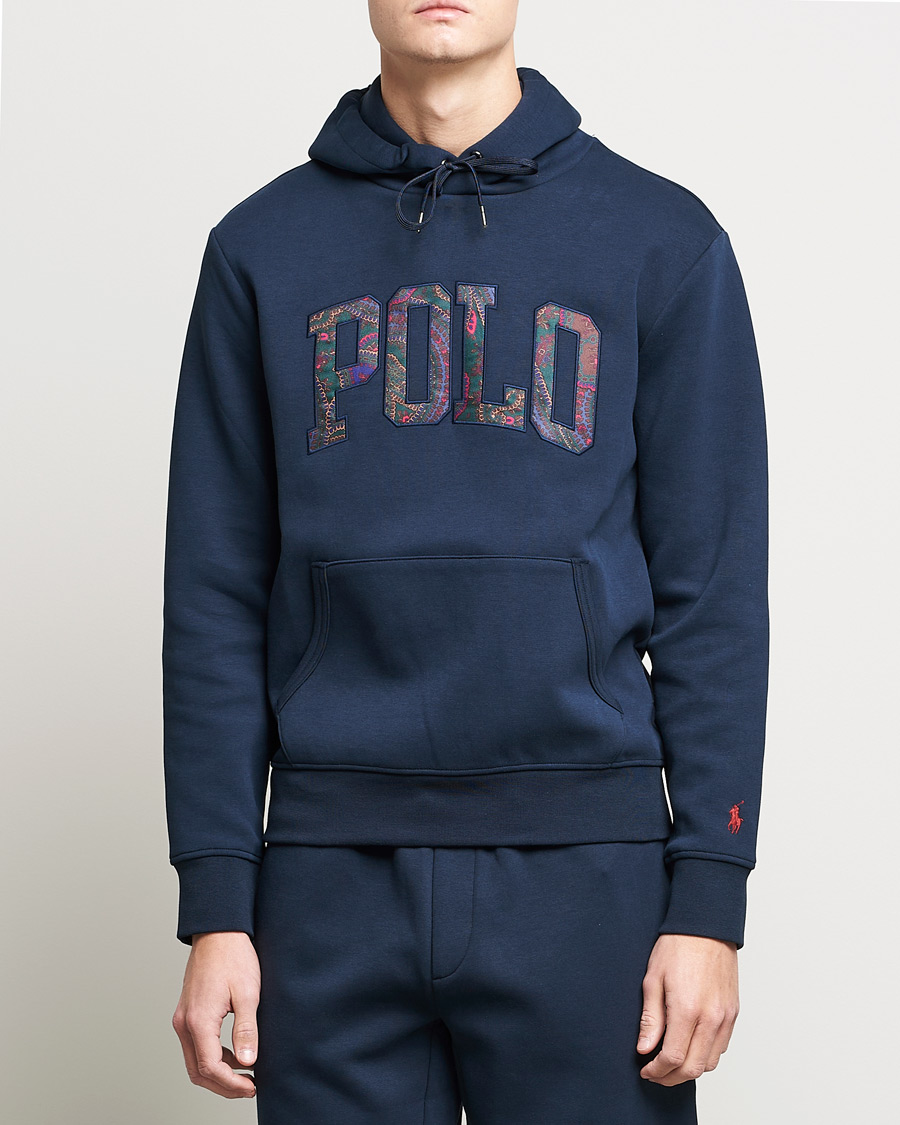 Hombres | Jerséis y prendas de punto | Polo Ralph Lauren | Double Knit Paisley Retro Logo Hoodie Aviator Navy