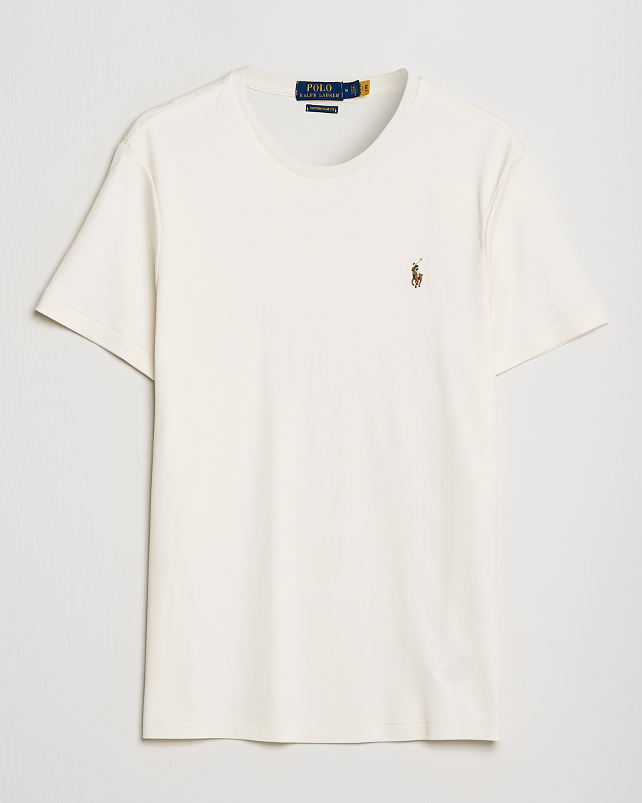 Hombres | Camisetas | Polo Ralph Lauren | Luxury Pima Cotton Crew Neck T-Shirt Clubhouse Cream