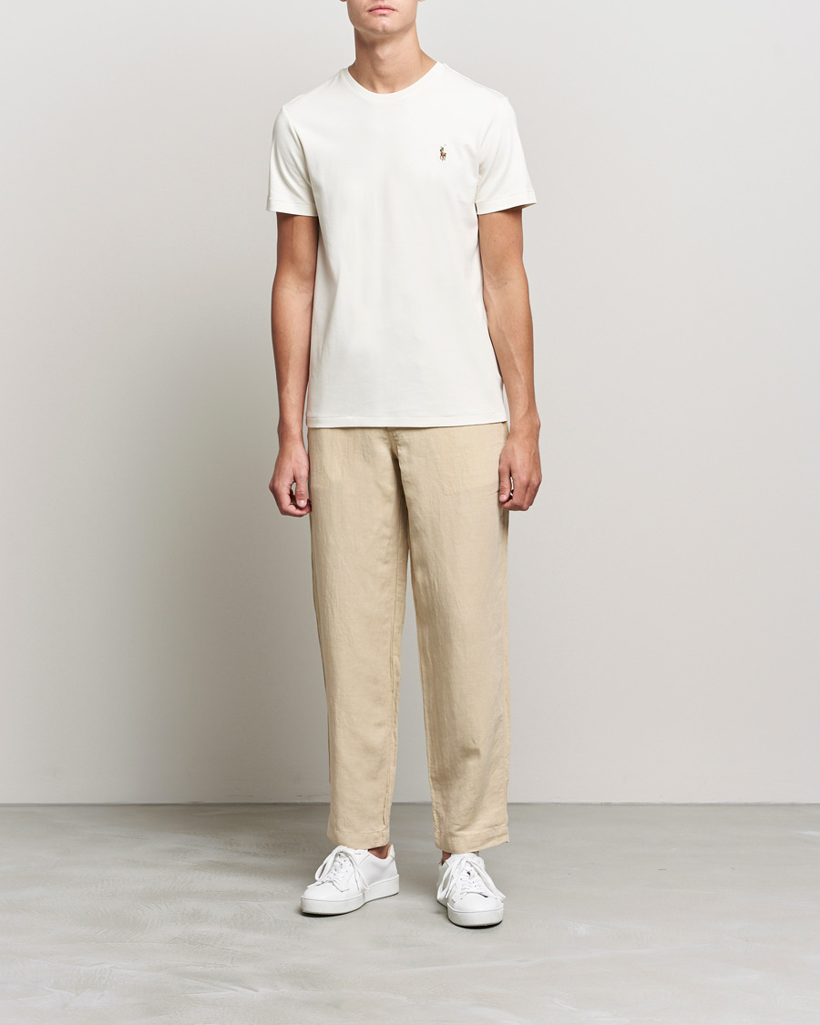 Hombres | Camisetas | Polo Ralph Lauren | Luxury Pima Cotton Crew Neck T-Shirt Clubhouse Cream