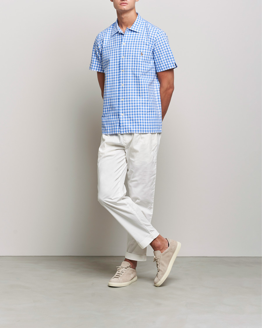 Hombres | Camisas | Polo Ralph Lauren | Short Sleeve Resort Collar Checked Shirt Blue/White