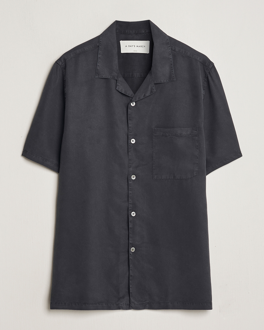 Hombres | Camisas | A Day's March | Yamu Lyocell Shirt Off Black