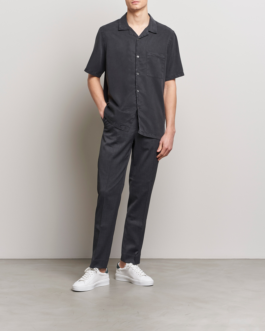 Hombres | Camisas | A Day's March | Yamu Lyocell Shirt Off Black