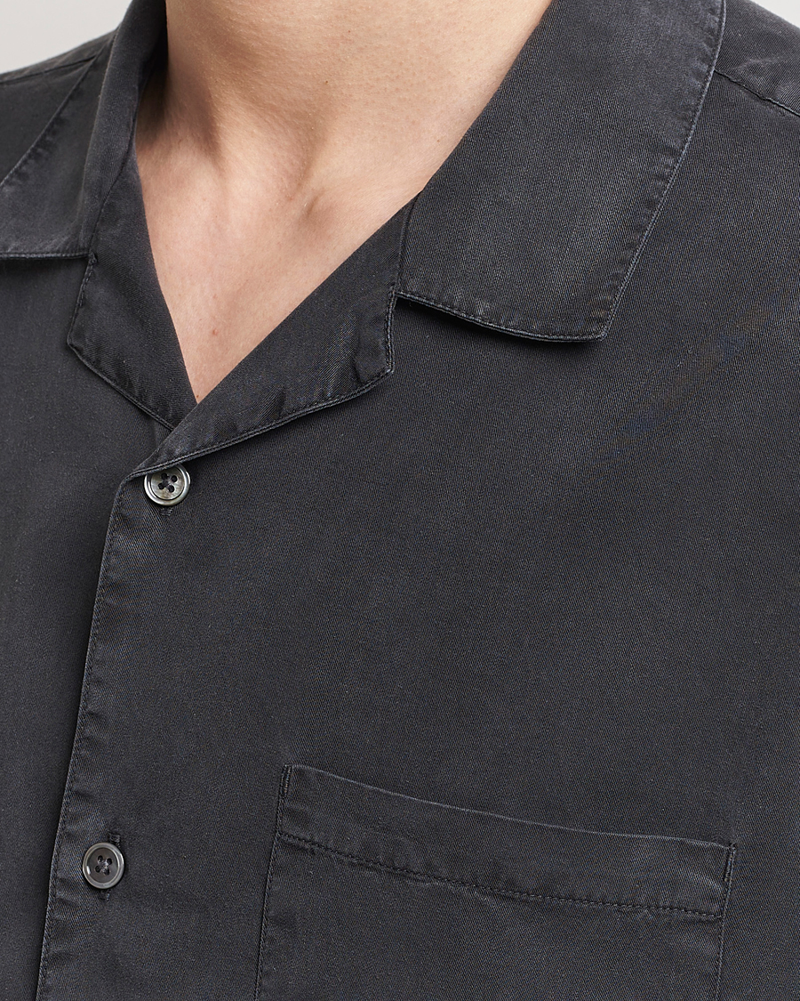 Hombres | Camisas | A Day's March | Yamu Lyocell Shirt Off Black