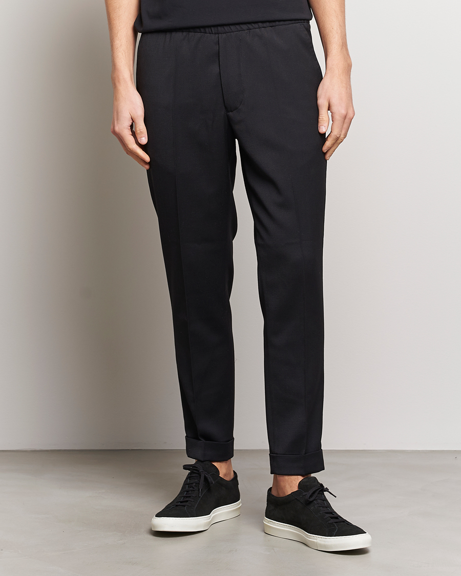 Hombres | Pantalones con cordón | Filippa K | Terry Cropped Trousers Black